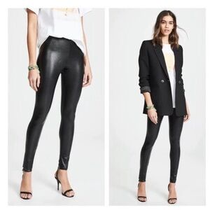 NWT Commando Black Faux Leather Leggings L